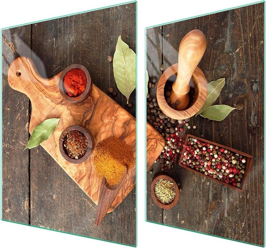 Fornuis Afdekplaten Kookplaat Beschermers Keuken Werkruimte Gehard Glas 70x52 cm Decoratief