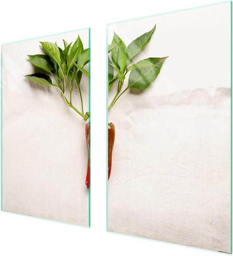 Fornuis Afdekplaten Kookplaat Beschermers Keuken Werkruimte Gehard Glas 75 x 52 cm Chili