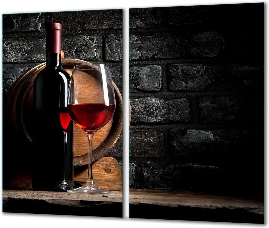 Fornuis Afdekplaten Kookplaat Bescherming Keuken Beschermen Gehard Glas 2 x 30 x 52 cm Zwart