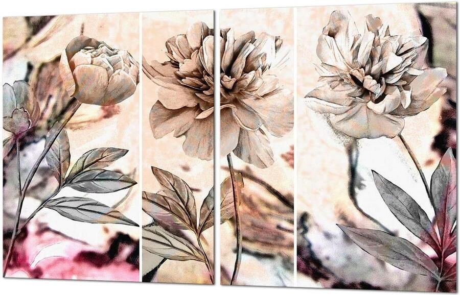 Fornuis Afdekplaten Kookplaat Bescherming Keuken Werkblad Gehard Glas 2x 40x52 cm Bloemen Design