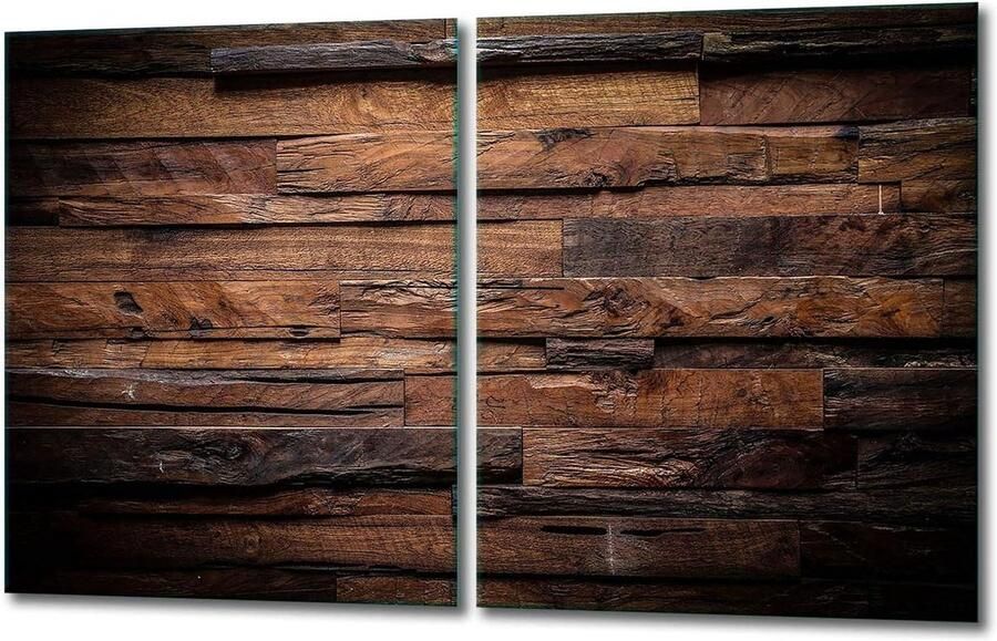 Fornuis Afdekplaten Kookplaat Bescherming Keuken Werkblad Gehard Glas 2x 40x52 cm Bruin