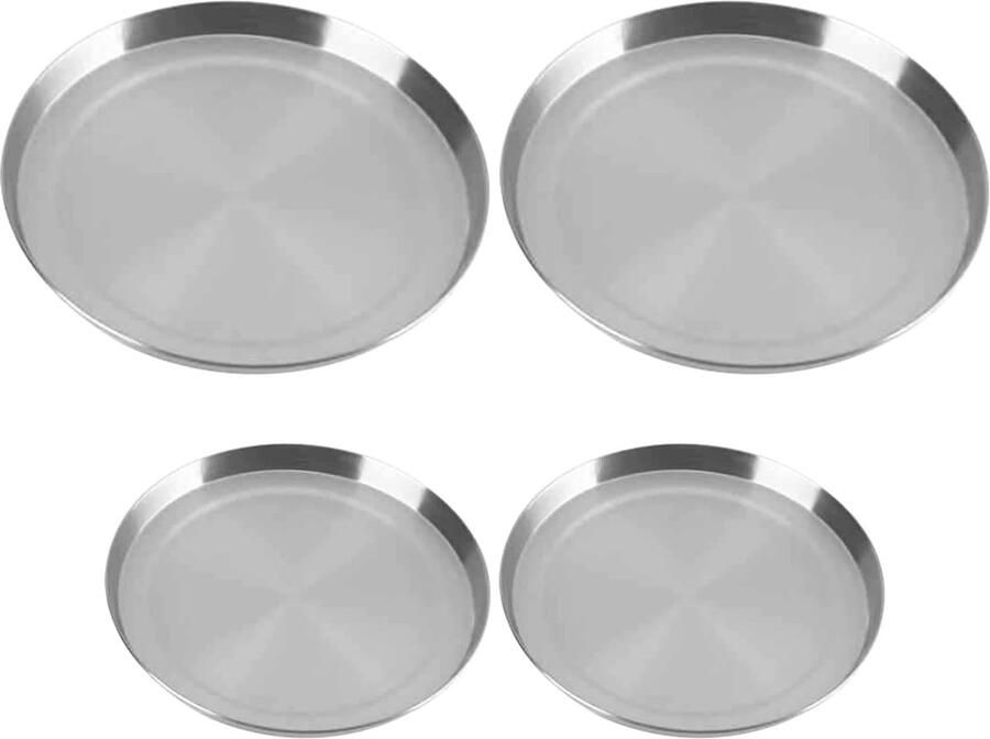 Fornuis Afdekplaten Kookplaat Covers Keuken Organisatie Roestvrij Staal 21 cm en 17 cm Zilver