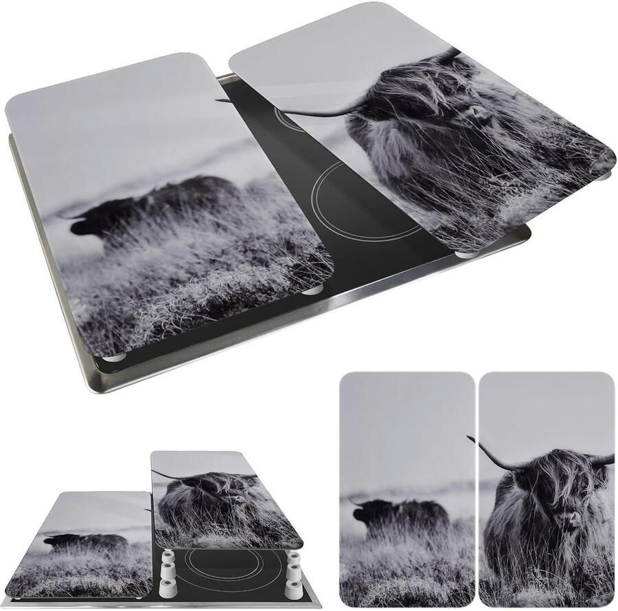 Fornuis Afdekplaten Set van 2 Keuken Organisatie Universeel Geschikt 30 x 52 cm Decoratief Motief