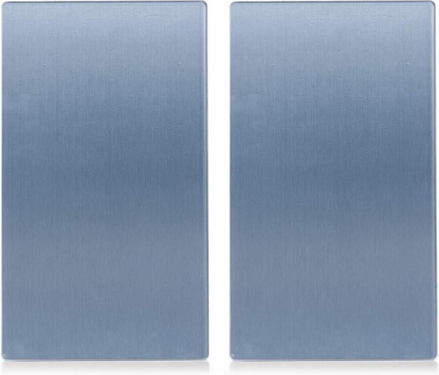 Fornuis afdekplaten Snijplaten set Werkblad beschermen Gehard glas 68 x 40 cm Marmerlook