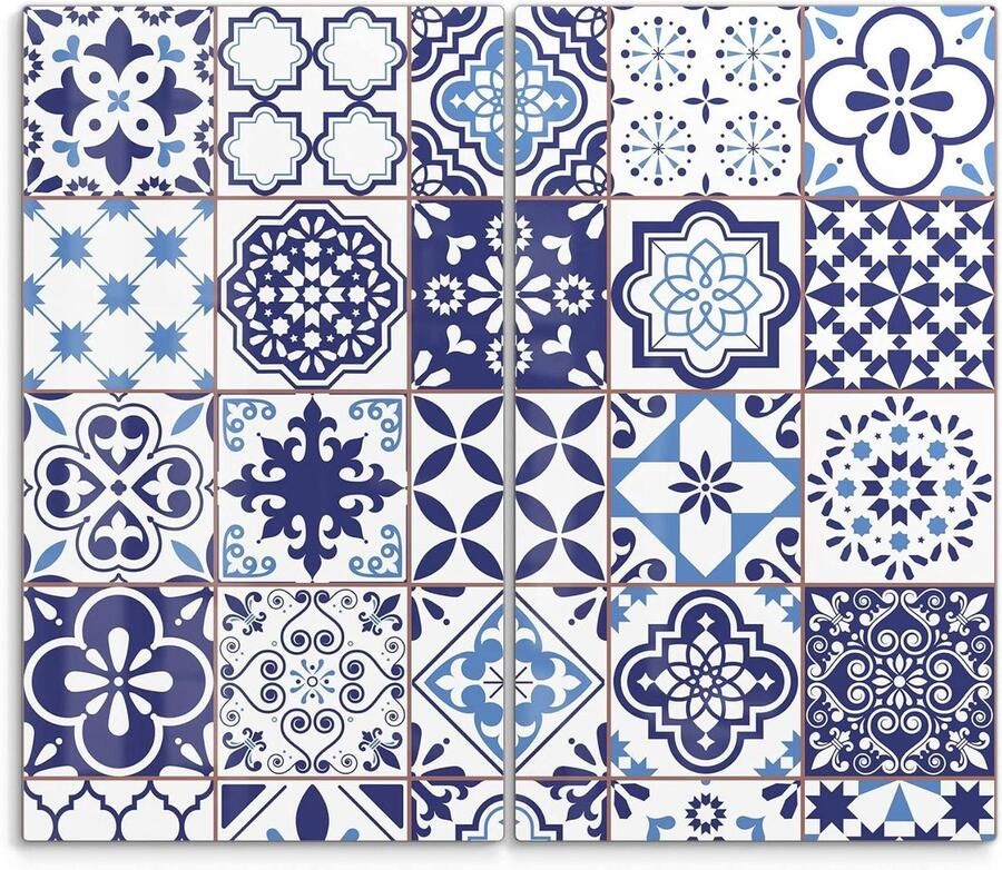 Fornuis Afdekplaten Werkblad Beschermers Keuken Beschermen 3D Diepte Effect 60 x 52 cm Azulejo Tegels