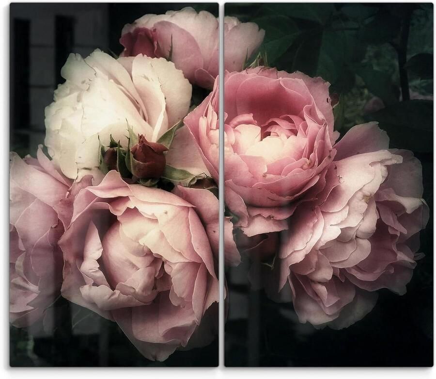 Fornuis Afdekplaten Werkblad Beschermers Keuken Beschermen 3D Diepte Effect 60 x 52 cm Roze Bloemen