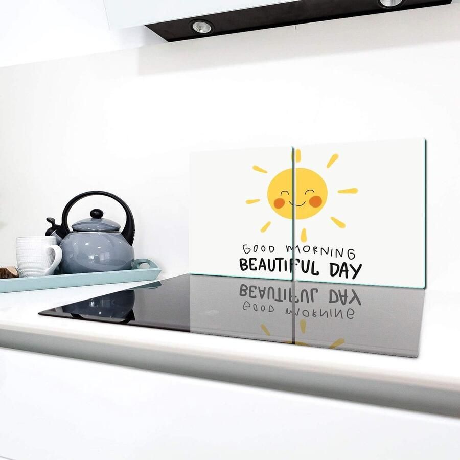 Fornuis Afdekplaten Werkbladbeschermers Glas Keuken Beschermen Gehard Glas 2x 40x52 cm Zonnewit