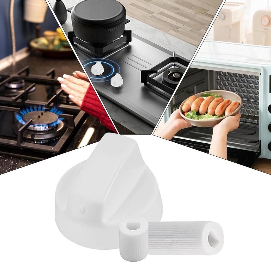 Fornuis Bedieningsknoppen Kookplaat Knoppen Oven Bediening Universele Metalen Vervanging 19L x 17W cm Blond