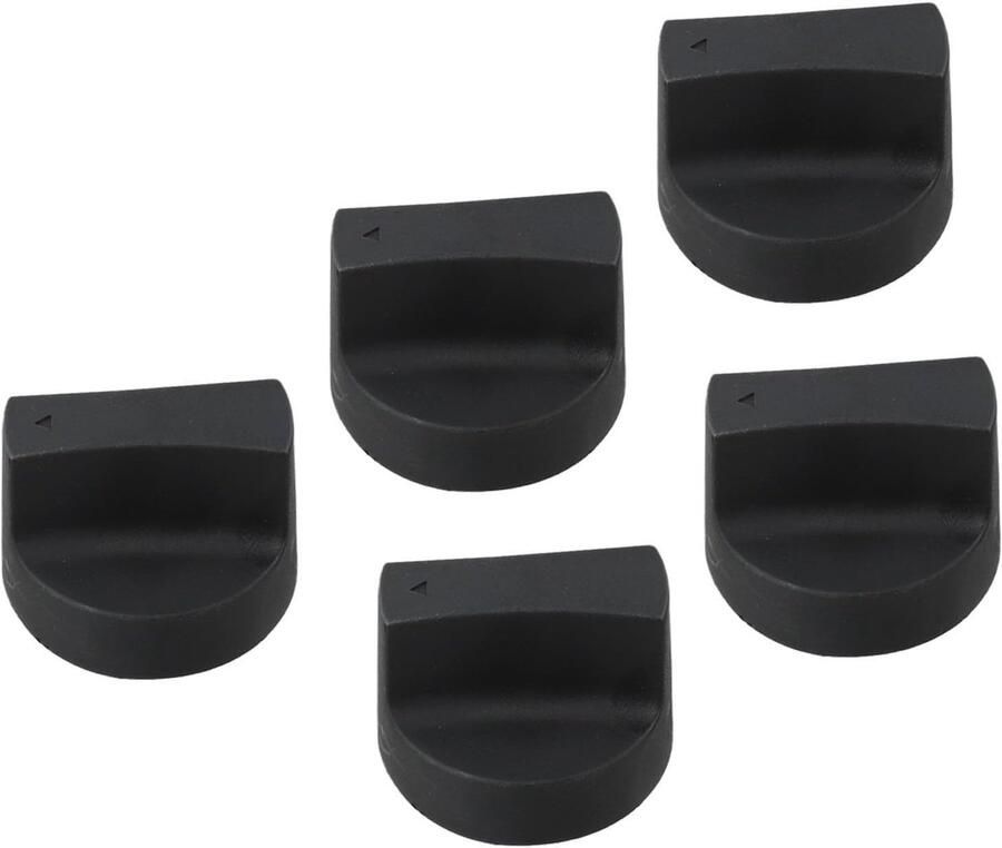 Gaskookplaatknop Kookplaat Accessoire Koken Buiten Nauwkeurige Vlamcontrole 5 stuks 50mm Zwart