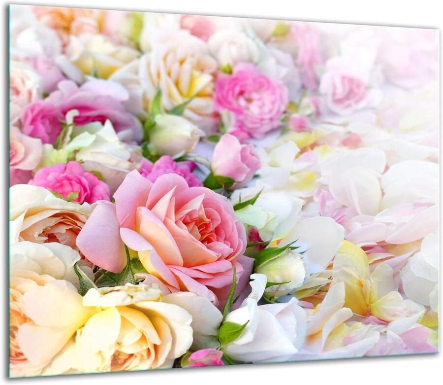Fornuis Beschermer Werkblad Bescherming Keuken Beschermen Gehard Glas 60x52 cm Bloemen Print