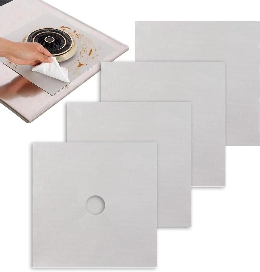 Fornuis Beschermers Kookplaat Covers Keuken Hygiëne Hittebestendig Materiaal 27x27cm Zilver