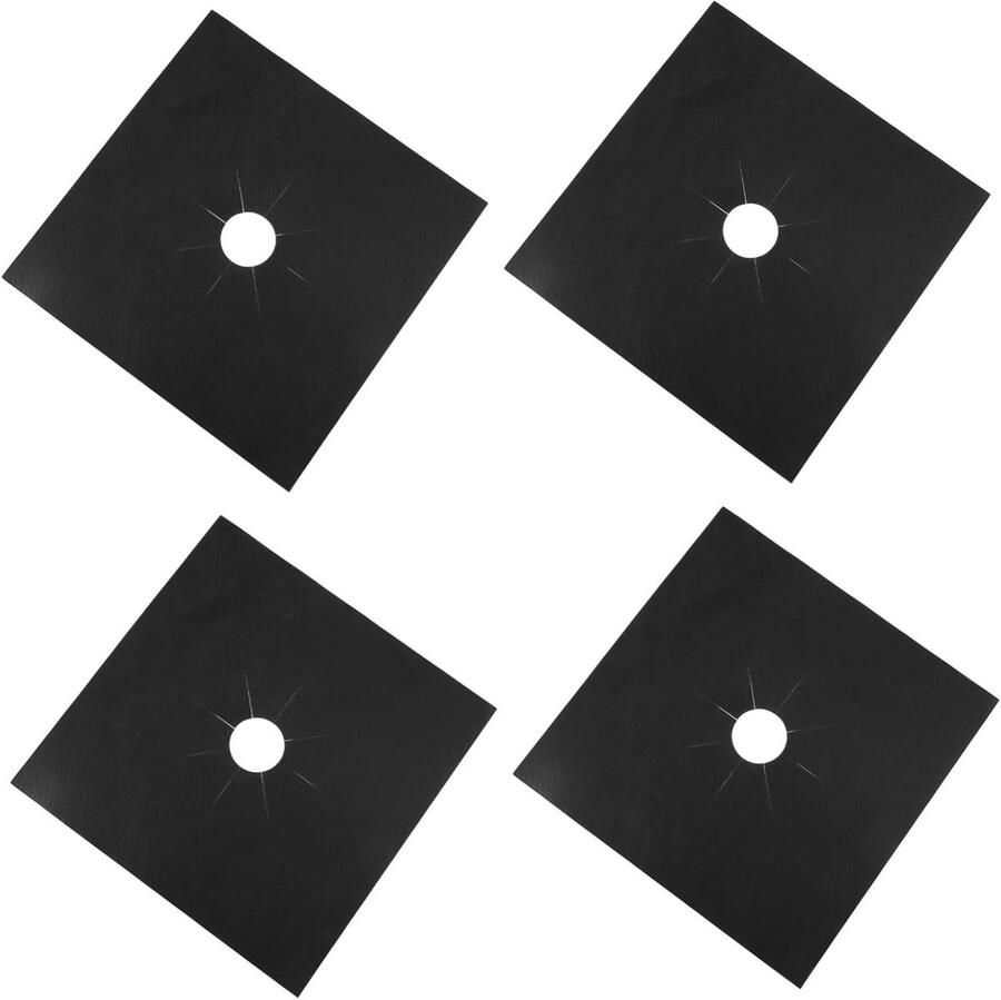 Fornuis Beschermers Kookplaat Covers Koken Zonder Rommel Herbruikbaar Antiaanbak 4 Stuks 27cm Zilver