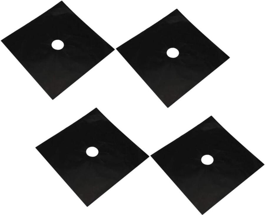 Fornuis Beschermers Kookplaat Matten Keuken Schoonhouden Eenvoudig Te Reinigen 27x27x0.3cm Zwart