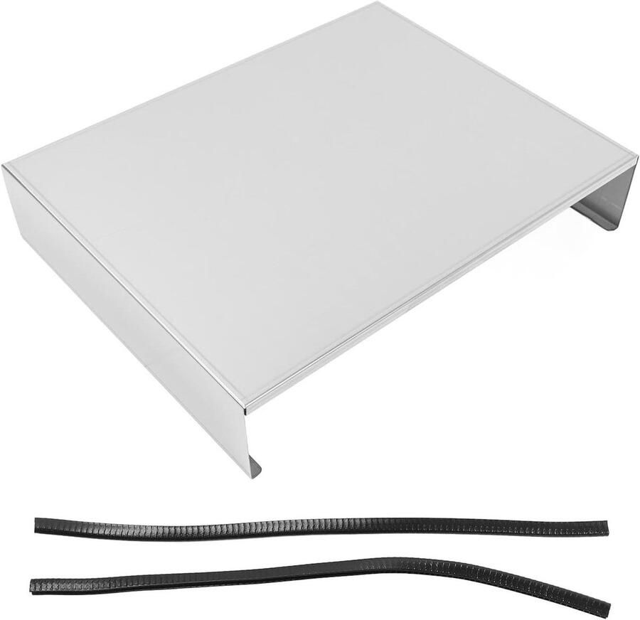 Gasfornuis Afdekplaat Kookplaat Deksel Keuken Organiseren Roestvrij Staal 51 x 36 x 8 cm Zilver