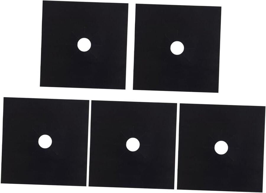 Fornuis Branderhoezen Gasfornuis Afdekking Bescherming Kookplaat Antiaanbaklaag 27x27cm Zwart