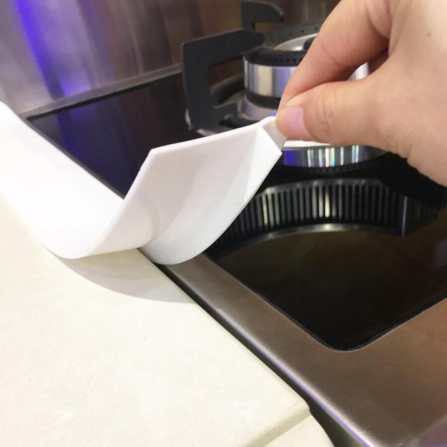 Fornuis Counter Gap Cover Kookplaat Aanrecht Vuller Keuken Schoonhouden Flexibele Siliconen Pasvorm 25 inch Wit
