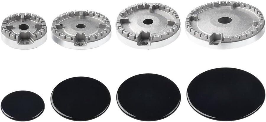 Fornuis Deksel Set Branderkap Vervanging Gelijkmatige Warmte Universele Pasvorm 25 x 25 cm Grijs