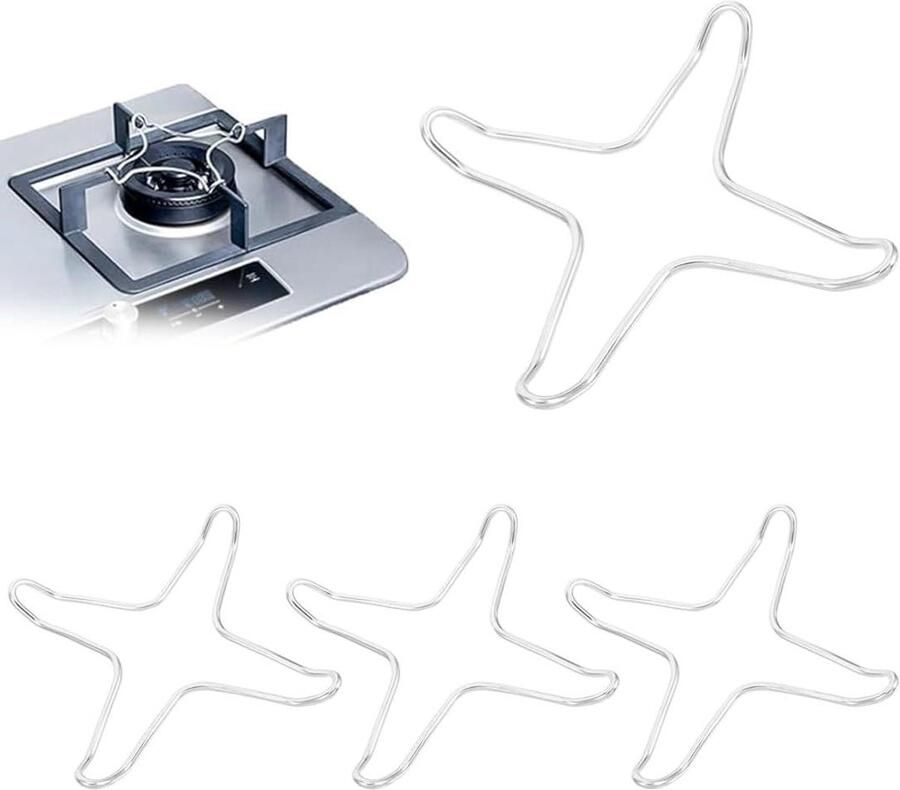 Fornuis Houder Set Wok Ring Stabiliteit Koken Veelzijdig Design 4 Stuks Zilver