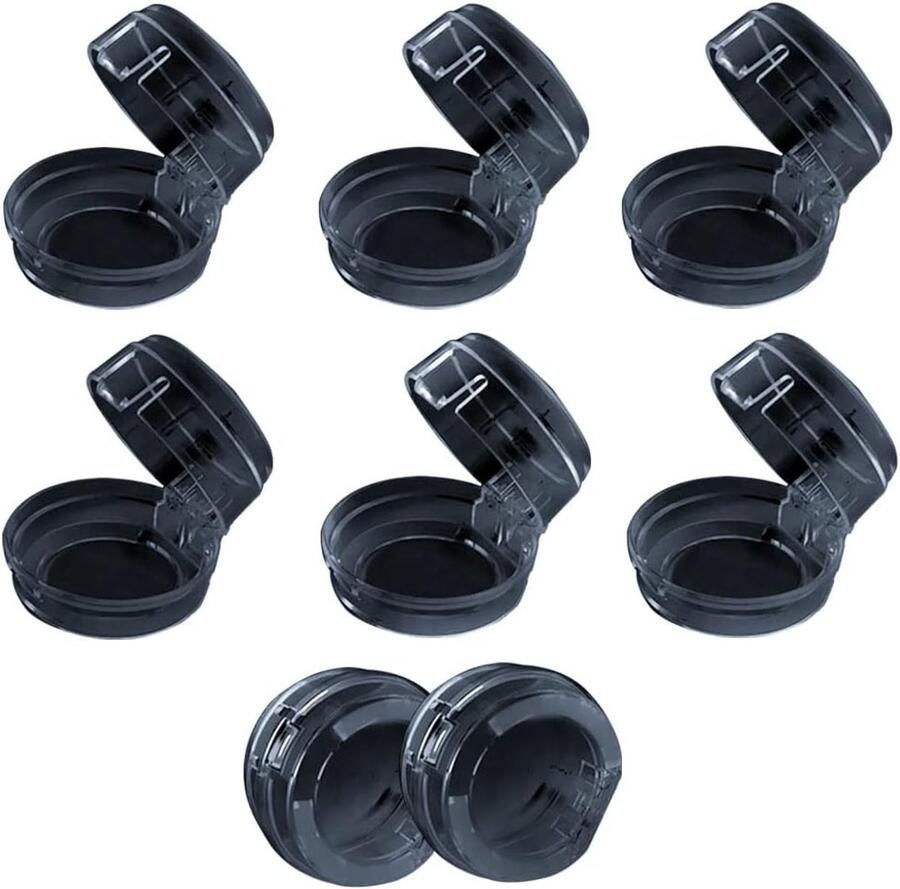 Fornuis knop beschermers Kookplaat afdekking Veilig koken 8 stuks set 4x6 cm Zwart
