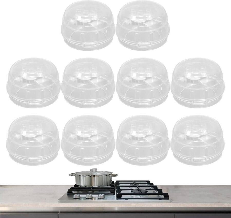 Fornuis Knophoezen Kinderbeveiliging Keuken Veilige Keuken Hittebestendig Materiaal 15 x 15 x 3 cm Transparant