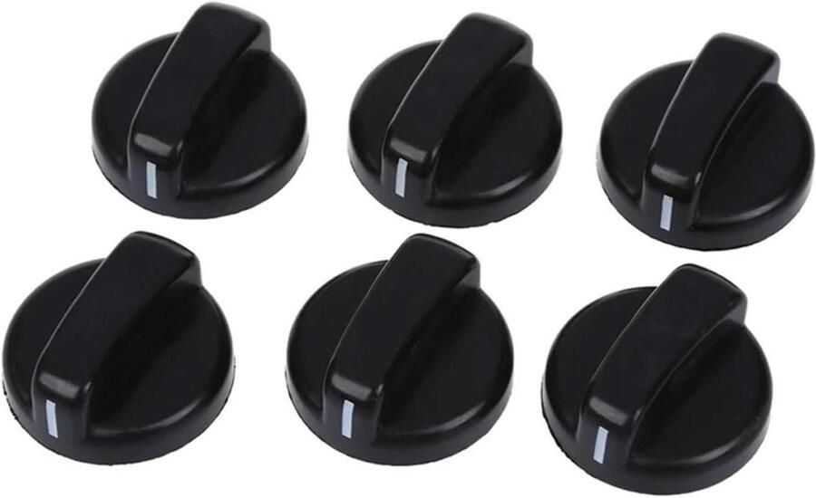 Fornuis Knoppen Bedieningsknoppen Set Keuken Gebruik Duurzaam Krasbestendig 6 Stuks Zwart