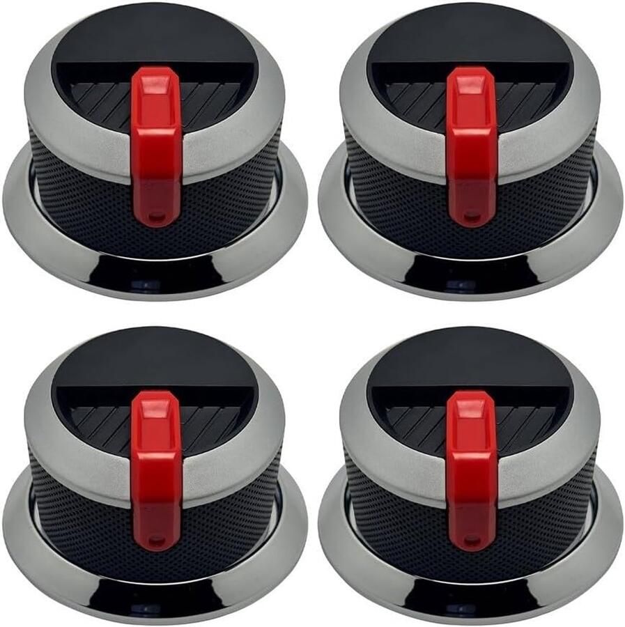 Fornuis Knoppen Grill Vervanging Koken Buiten Verbeterde Grip 4 stuks 58mm Grijs Rood