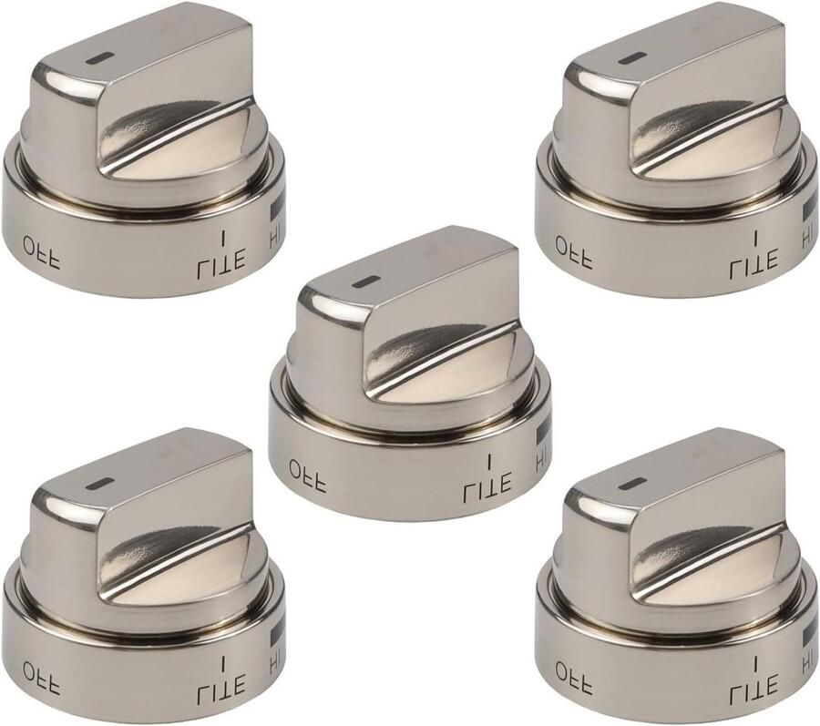 Fornuis Knoppen Oven Bediening Koken Verbeteren Snelle Installatie 5 Stuks Zilver