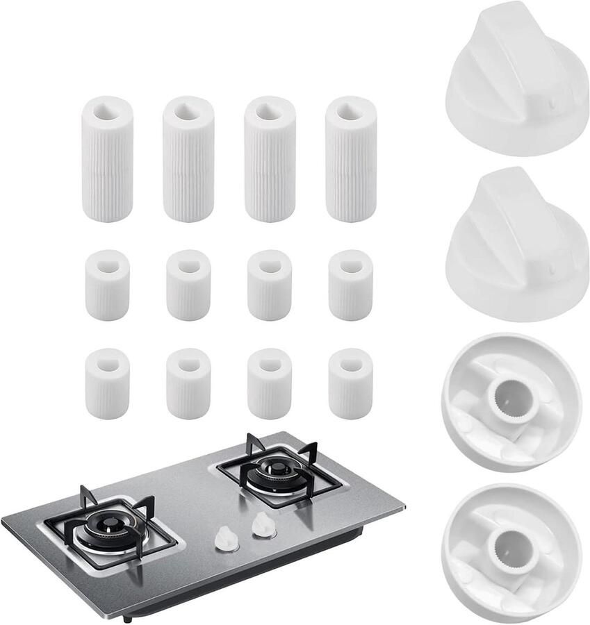Fornuis Knoppen Vervangingsknoppen Keuken Koken Verbeteren Slipbestendige Textuur 19 x 17 cm Zwart