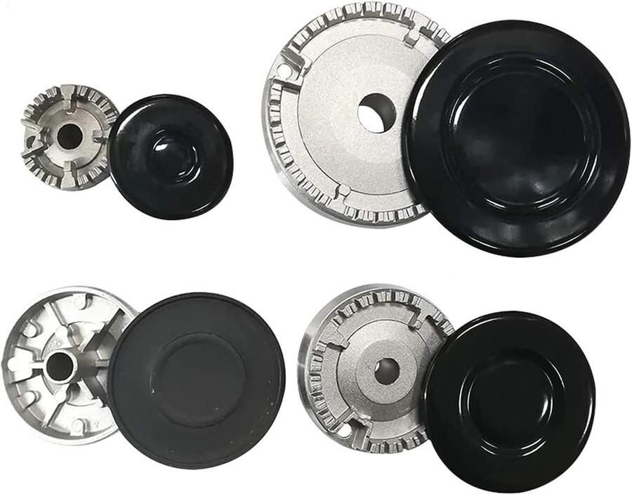 Fornuis Onderdelen Set Brander Ringen Koken Vernieuwen 8-Delige Set Verschillende Maten Zilver