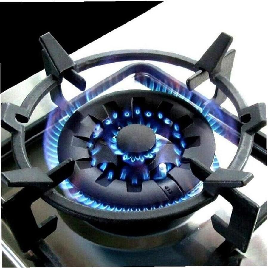 Fornuis Pan Support Wokrek Kookplaat Koken met Wok Gietijzer Hittebestendig 17 cm Buitendiameter Zwart