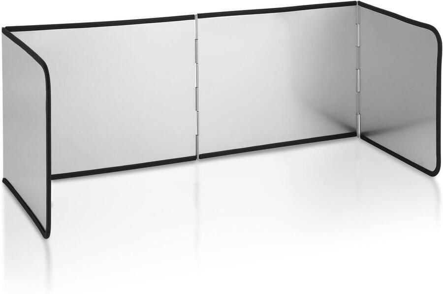 Fornuis Spatbeschermer Opvouwbaar Scherm Koken en Afwassen Eenvoudig Reinigen 76 x 29 x 30 cm Zilver