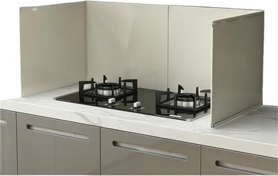 Fornuis Spatbescherming Olie Baffle Koken Schoonhouden Opvouwbaar Roestvrij Staal 30 cm Hoog Zilverkleurig