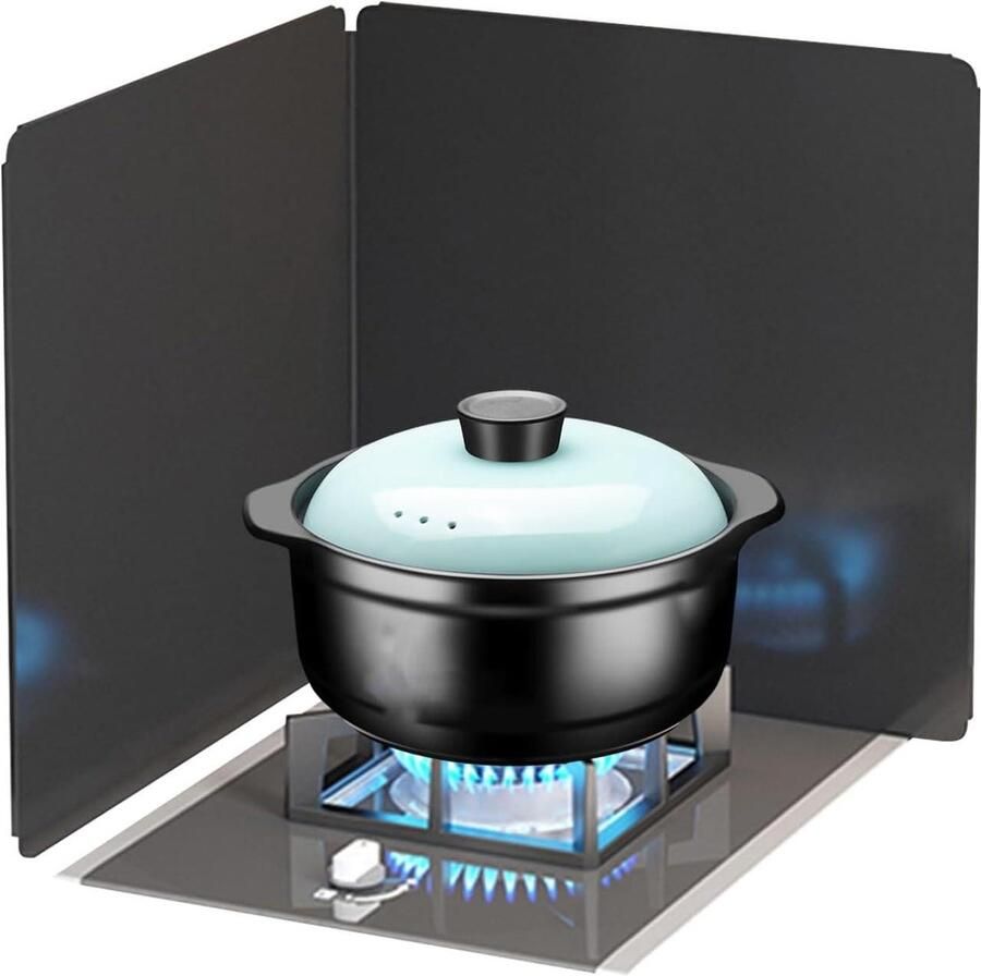 Fornuis Spatscherm Opvouwbaar Vetvanger Koken Beschermen Koolstofstaal Materiaal Verschillende Maten Zwart