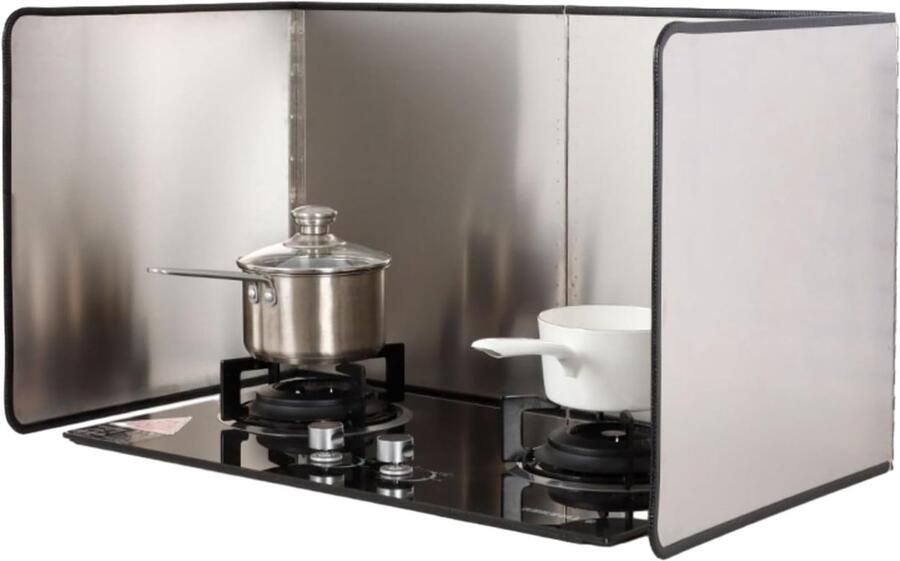Fornuis Spatscherm Opvouwbaar Vetvanger Koken Beschermen Roestvrij Staal 60x80x45cm Zilverkleurig