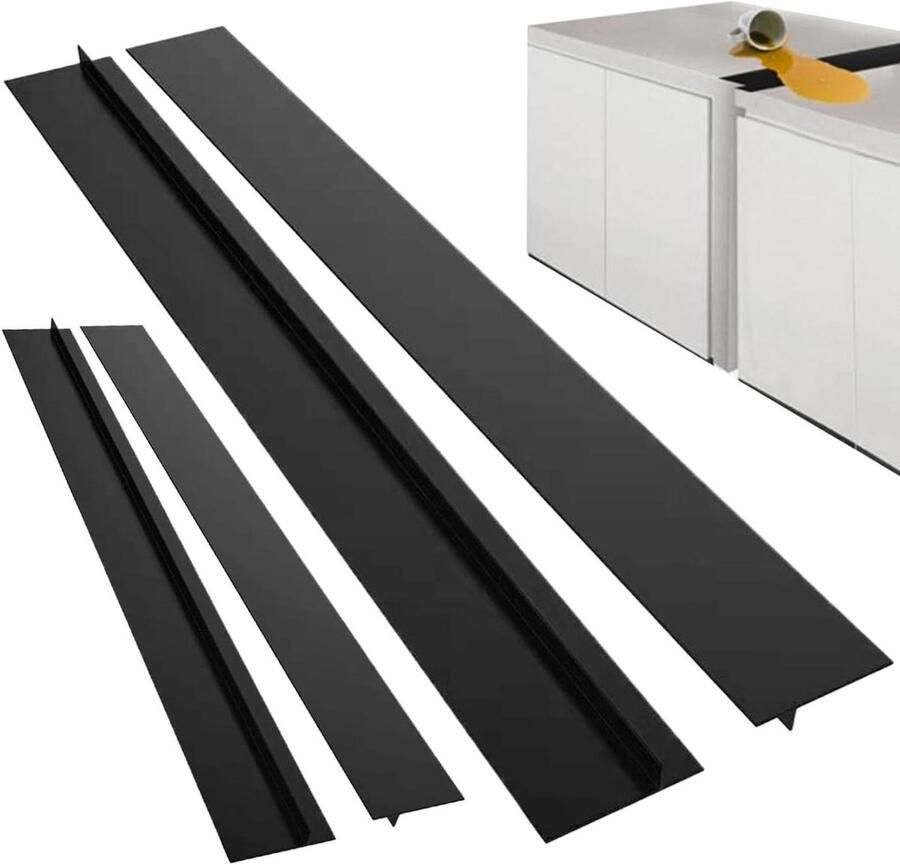 Fornuis Spleethoezen Aanrecht Vuller Keuken Schoonhouden Hittebestendig Siliconen 2 Paar 21 Inch Zwart - Foto 1