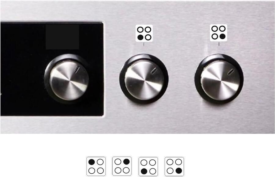 Fornuis Stickers Kookplaat Symbolen Keuken Markering Waterdicht Vinyl 9 mm Zwart Wit