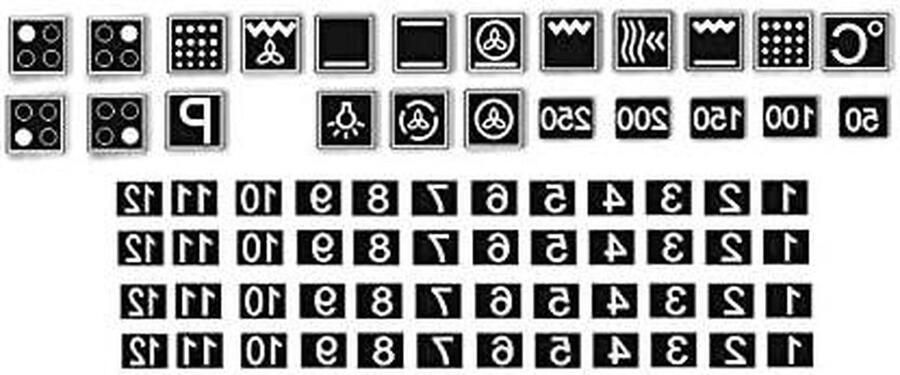 Fornuis stickers Kookplaat symbolen Keuken vernieuwen Zelfklevend en verwijderbaar 10x10mm Wit
