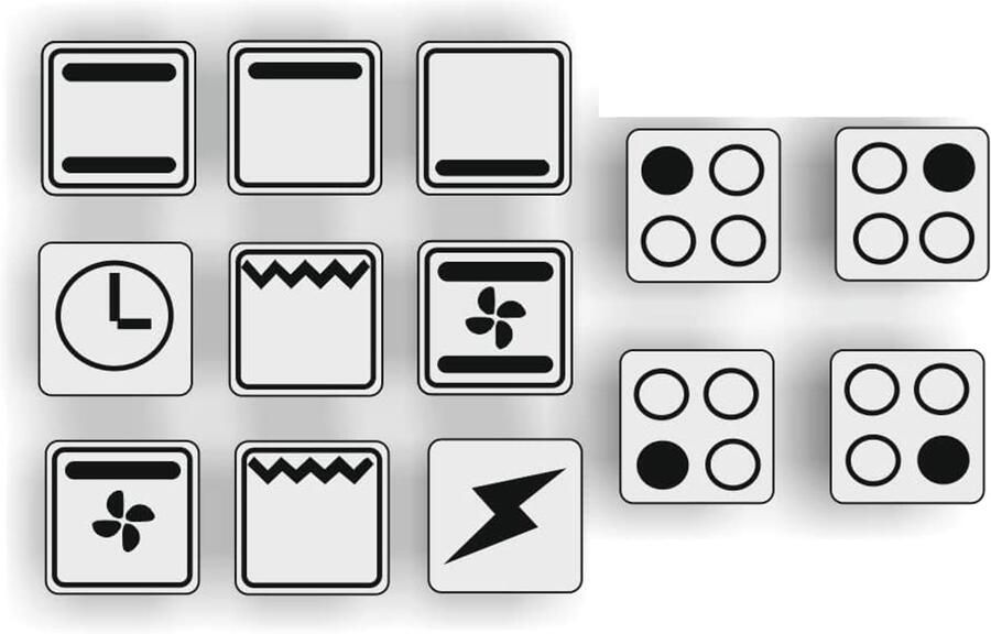 Fornuis stickers Oven symbolen Keuken decoratie Zelfklevend vinyl 0.5 x 0.5 cm Zwart transparant