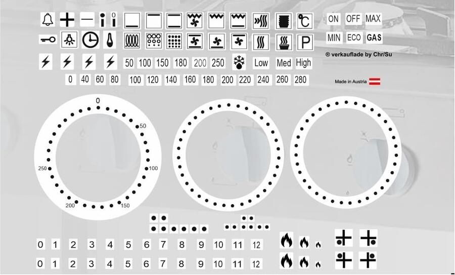Fornuis Symbool Stickers Kachel Markering Stickers Veilige Bediening Waterdicht Vinyl Materiaal 20x15 cm Wit Zwart