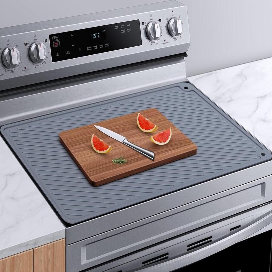 Fornuis Top Covers Kookplaat Beschermers Keukenwerkblad Beschermen Hittebestendig tot 400°F 71 x 51 cm Grijs
