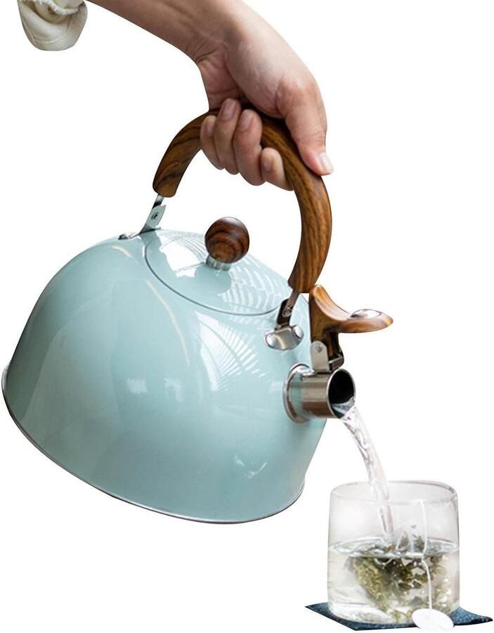 Fornuis Waterkoker Roestvrij staal Water Koken Hoorbare Fluit 3 liter Grijs