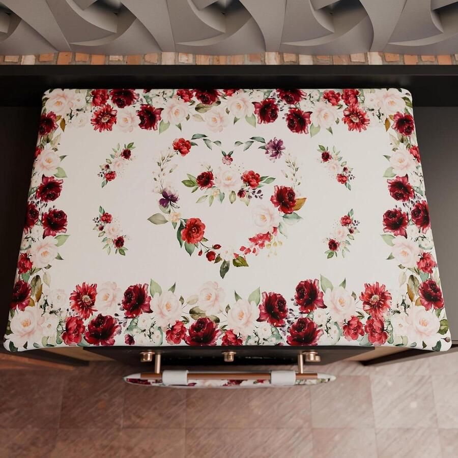 Fornuisafdekking Kookplaat Cover Keuken Decoratie Digitale Print 46 x 70 cm Bloem 07