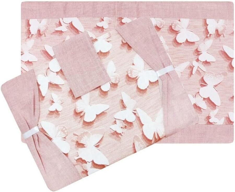 Fornuisafdekking Set Kookplaat Covers Keuken Beschermen Gevoerd met Vlinderpatroon 75 x 50 cm Roze