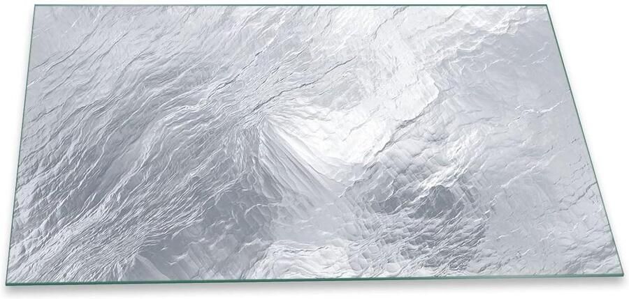 Fornuisafdekplaat Glas Kookplaat Beschermer Extra Werkblad Creëren Kras- en Slagvast 90x52 cm Grijs