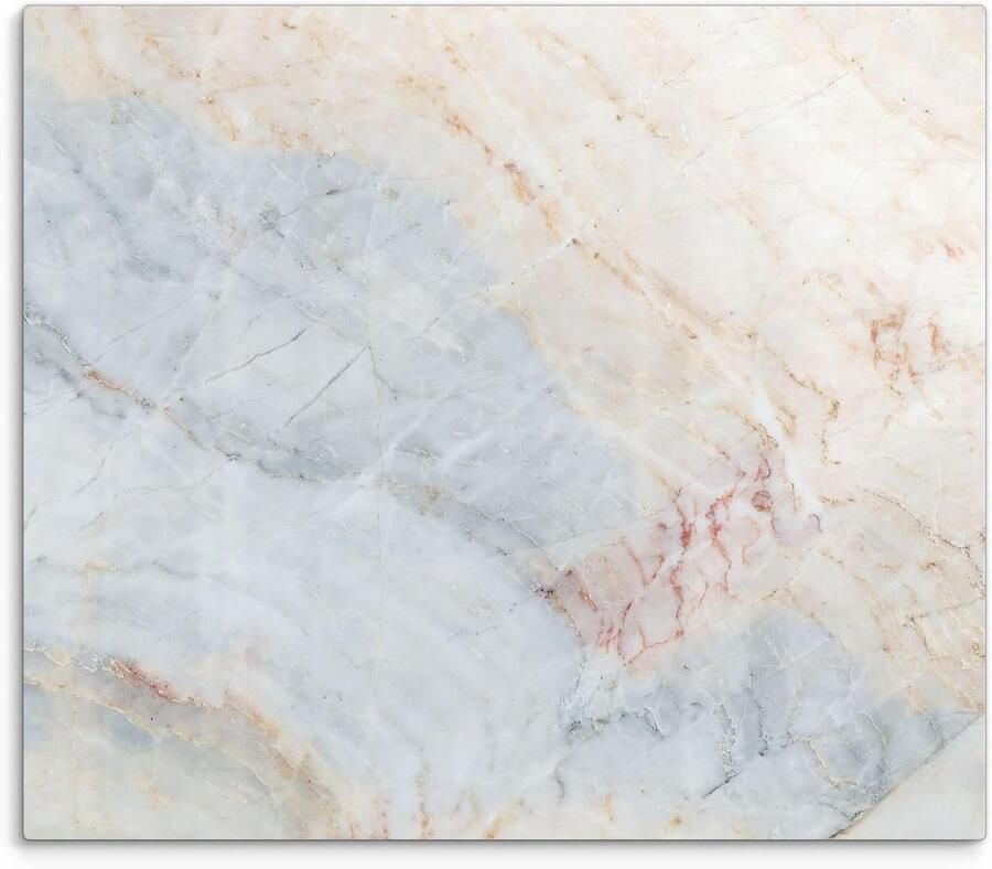 Fornuisafdekplaat Glas Kookplaat Beschermer Keuken Beschermen 3D Kleurdiepte Effect 60 x 52 cm Marmerkleur
