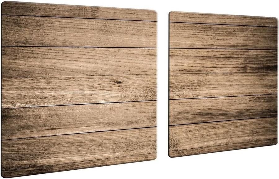 Fornuisafdekplaat Glas Kookplaat Beschermer Werkblad Vergroten Krasbestendig & Hygiënisch 80 x 52 cm Bruin