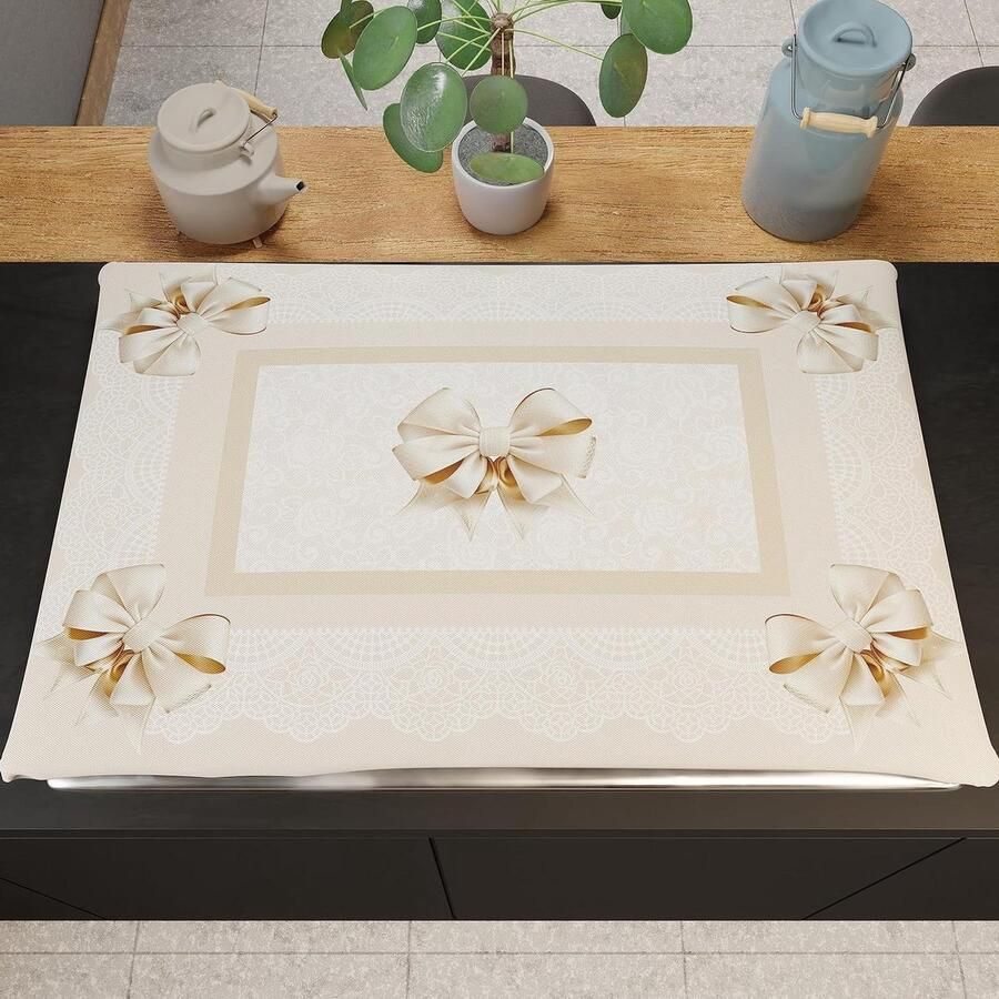 Fornuisafdekplaat Kookplaat afdekking Keuken decoreren Digitale print 46 x 70 cm Beige