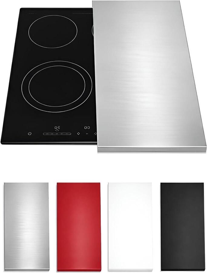 Fornuisafdekplaat Kookplaat beschermer Keuken organiseren Handgemaakt in Europa 55 x 33 cm Roestvrij staal