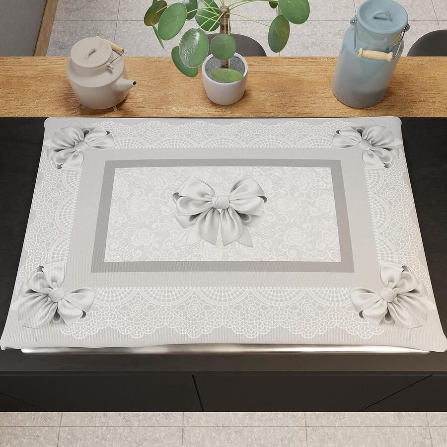 Fornuisafdekplaat Kookplaat deksel Keuken decoratie Digitale print 46 x 70 cm Grijs