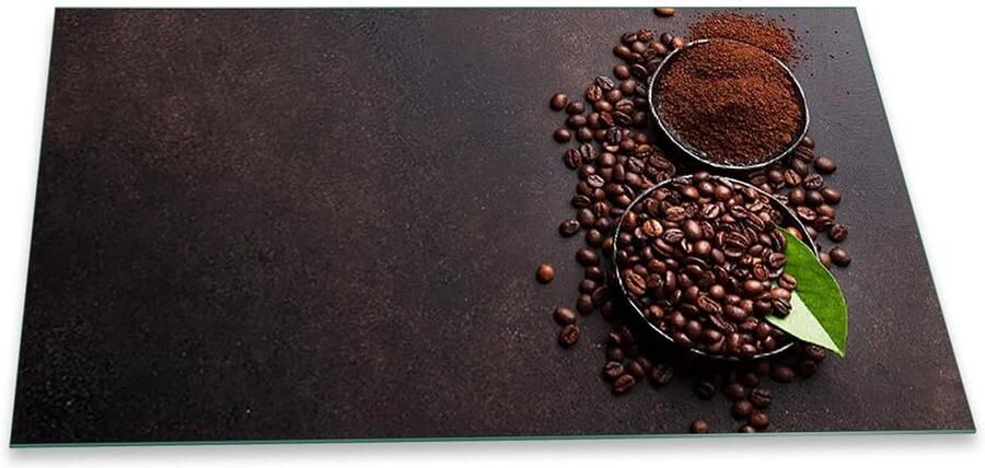 Fornuisafdekplaten Glas Kookplaat Beschermer Keuken Werkruimte Krasbestendig Slagvast 90x52 cm Koffie Bruin